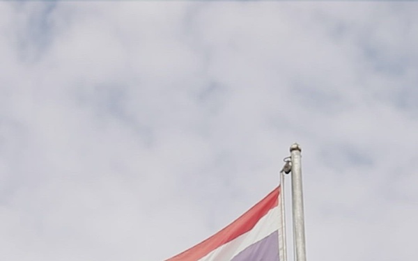 U.S. Air Force Airmen from the 356th Expeditionary Prime Base Engineer Emergency Force Squadron work with members of the Royal Thai Armed Forces to build a new school in Lop Buri, Thailand