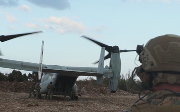 U.S. Marines with 2nd MAW receive first aircraft on a new expeditionary landing zone in the Bahamas