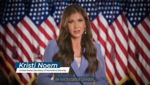 Department of Homeland Security Secretary Kristi Noem - Warning (Spanish)