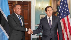 Secretary Rubio meets with Botswana President Duma Boko at the Department of State