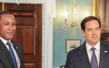 Secretary Rubio meets with Botswana President Duma Boko at the Department of State