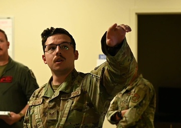 A B-1B Lancer assigned to the 34th Expeditionary Bomb Squadron takes off to conduct one of the last flying sorties in support of BTF 25-1, Mar. 6, 2025