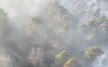 An aerial view from a South Carolina Army National Guard Black Hawk helicopter