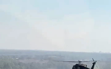 Through the cockpit of a Black Hawk helicopter