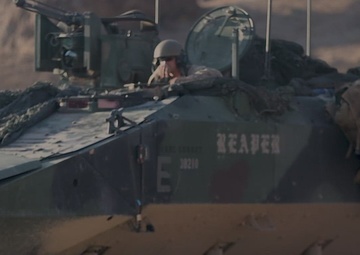 Suicide Charley traverse through desert terrain during MAGTF Warfighting Exercise 1-25