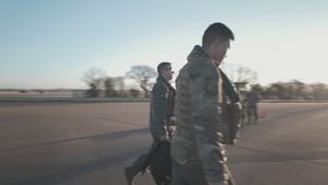 US Air Force bombers train over Europe during Bomber Task Force rotation (B-ROLL)
