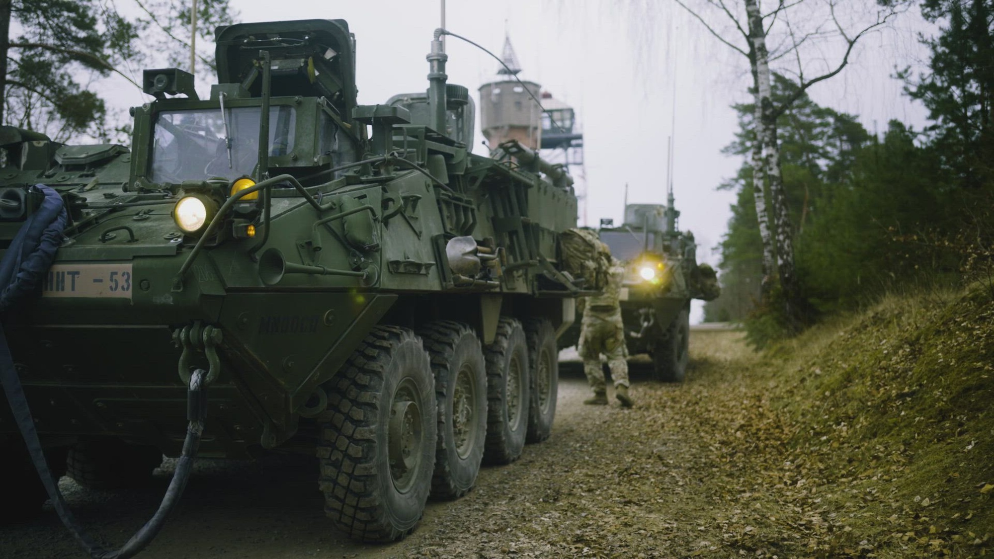 U.S. Soldiers, indirect fire infantrymen assigned to 2nd Squadron, 2nd Cavalry Regiment, prepare 120mm mortar shells for live fire at Grafenwoehr Training Area, Bavaria, Germany, March 11, 2025. The squadron fired live rounds from a Stryker mortar carrier vehicle as part of their Table VI qualification, the culminating event for mortar platoons and sections. (U.S. Army video by Spc. Elijah Magaña)<br /><br />–TIMESTAMPS–<br /><br />(00:00) - Title card<br />(00:06) - Multiple Stryker mortar carriers <br />(00:12 - 00:40) Soldiers establish camouflage nets around Stryker<br />(00:41 - 01:08) So