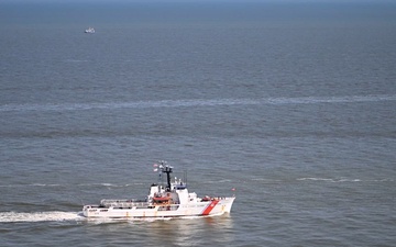 Coast Guard Cutter Reliance Patrols the Gulf of America