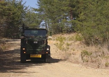 Japan-based Marines set up heavy machinery