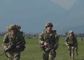 B-roll: 173rd Airborne Brigade conducts airborne operation at Juliet drop zone