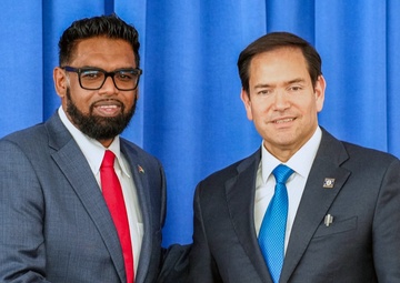 Secretary Rubio holds a joint press availability with Guyanese President Irfaan Ali