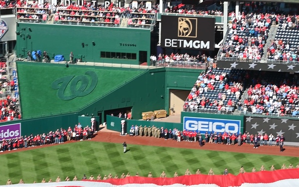 D.C. Air National Guard Flies Over Washington Nationals Opening Day