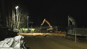 B Roll; Recovery Efforts Continue Through the Night at Site of Submerged Vehicle in Search for Missing Soldiers