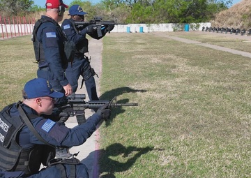 Coast Guard Station South Padre Island members conduct weapons training