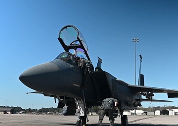 F-15E Strike Eagle departs from Seymour Johnson AFB