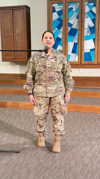 Munson Army Health Center Soldier sings National Anthem