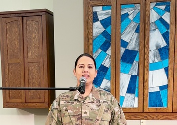 Munson Army Health Center Soldier sings National Anthem