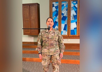 Munson Army Health Center Soldier sings National Anthem V.2