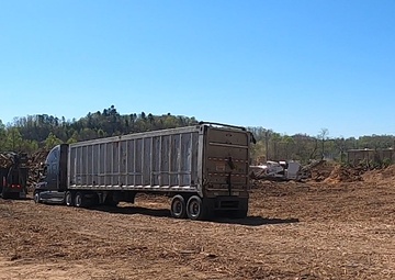 B-roll: Old Fort Debris Management Site for Hurricane Helene debris