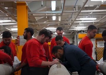 USS Carl Vinson (CVN 70) Prepares Ordnance