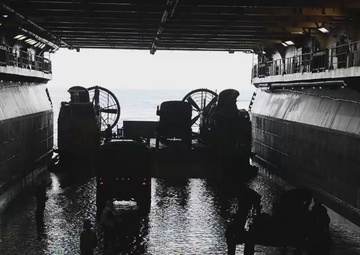22nd MEU | Combat Cargo on USS Iwo Jima Conducts Well Deck Operations During PMINT
