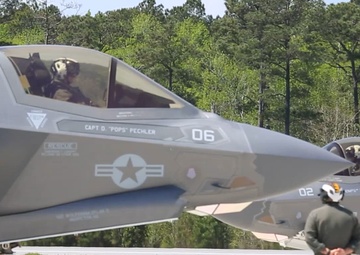 Joint Strike Fighter and KC-130J at Marine Corps Outlying Landing Field Camp Davis South