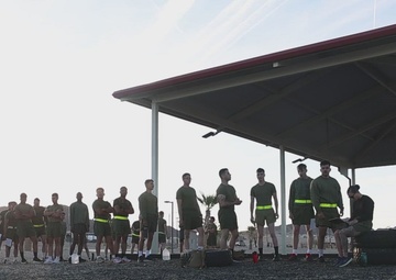 Marines run PFT for MAI Course 73-25