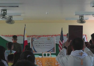 Balikatan 25: U.S., Philippines forces, organize a Bundle of Joy engagement for Pulong Sampaloc elementary students.