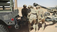 B-Roll: US paratroopers fire howitzers during African Lion 2025