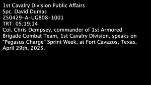 Col. Dempsey Discusses Pegasus Charge