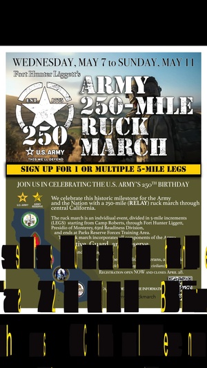 Army 250-Mile Ruck March Promo 1