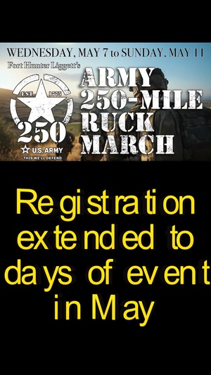 Army 250-Mile Ruck March Promo 2
