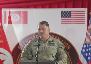 U.S. Army Lt. Gen. John W. Brennan, deputy commanding general of U.S. Africa Command, summarizes accomplishments during African Lion 2025