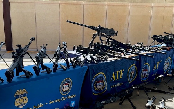 Weapon Display at CBP Press Conference on  Southbound Weapons Interdiction