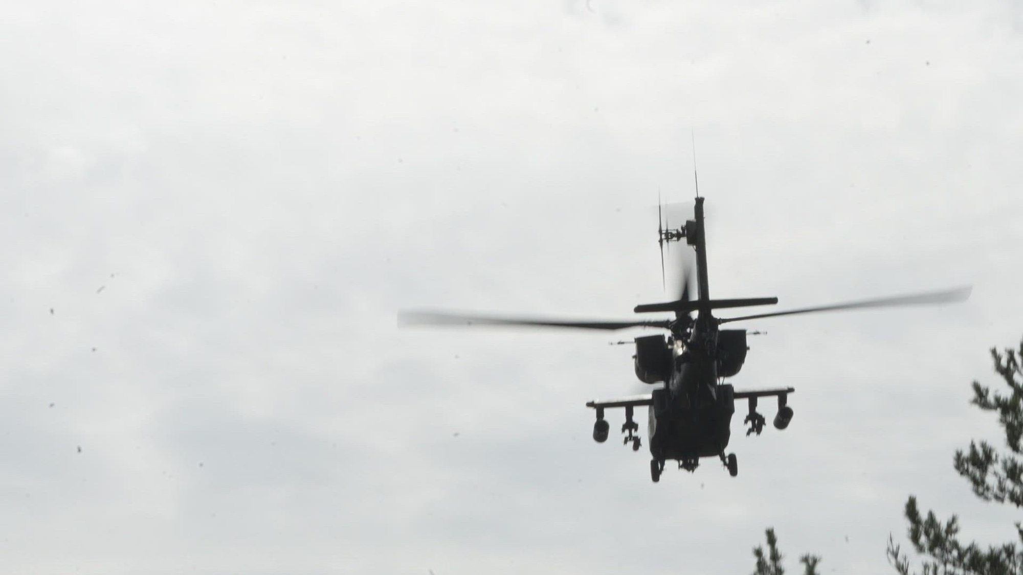 U.S. Army AH-64 Apaches with the Combat Aviation Brigade, 1st Armored Division, conduct training at Camp Ādaži, Latvia, May 02, 2025. AH-64 Apache attack helicopters, along with UH-60 Blackhawks deploy for air assault and medevac missions while providing reconnaissance, close combat support, troop movement and logistical supply, which are all critical for supporting both defensive and rapid-response operations globally. The U.S. remains committed to the NATO alliance and our Latvian allies. Latvia’s investment in its defense and cooperation with the U.S. strengthens deterrence and security along NATO’s eastern flank.