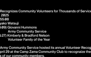 Camp Zama Recognizes Community Volunteers for Thousands of Service Hours