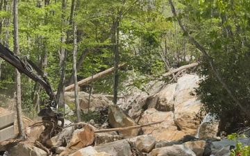 Army Corps removes Waterway debris from Linville Caverns waterfall