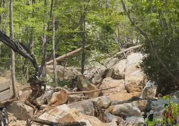 Army Corps removes Waterway debris from Linville Caverns waterfall