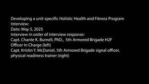 Creating a unit-organic H2F Program Interviews