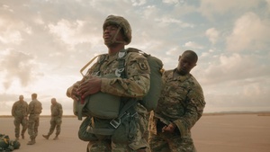 B-Roll: US paratroopers rig up for airborne operation during African Lion 2025