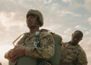 B-Roll: US paratroopers rig up for airborne operation during African Lion 2025