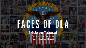 Faces of DLA: Erickson Tabucol, DLA Disposition Services, Pearl Harbor, HI (emblem, open caption)