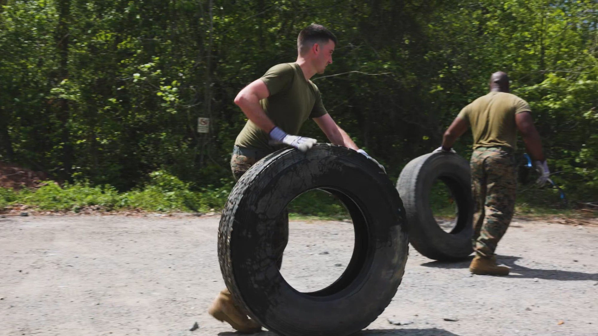 U.S. Marines with Security Battalion take part in a base wide cleanup on Marine Corps Base Quantico, Virginia, May 2, 2025. The Marines with Security Battalion participated in the base-wide “Spring Clean-up” in order to maintain a safe, healthy, and effective environment for all Marines, Sailors, and government employees who work and live on base. (Marine Corps video by Cpl. William Tucker)