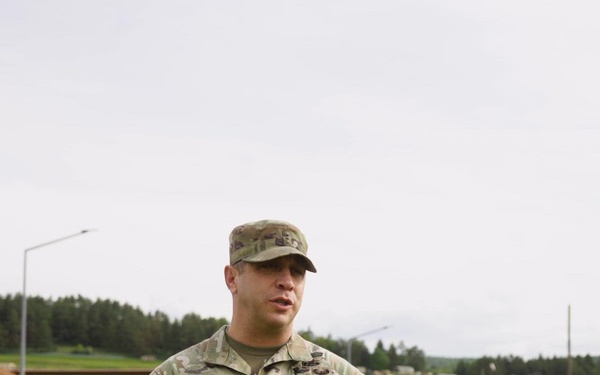 Interview on unmanned breaching with Chief Warrant Officer 2 Timothy Shay, construction engineer technician, 1st Armored Brigade Combat Team, 3rd Infantry Division during Combined Resolve 25-02