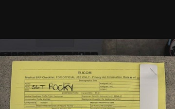 Rocky the Bulldog In-processes into Fort Stewart
