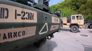 U.S. Soldiers assigned to the 1st Stryker Brigade Combat Team, 7th Infantry Division, prepare for port operations