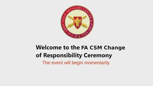 U.S. Army Field Artillery School CSM COR 24 February 2023