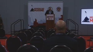 Col. William Smyth presents to a panel about Reserve specific capabilities