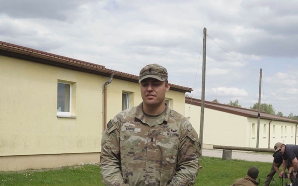 Interview on drone innovation and survivability with 1st Lt. Benjamin Storie, Unmanned Aerial Systems platoon leader, 1st Armored Brigade Combat Team, 3rd Infantry Division during Combined Resolve 25-02