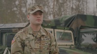 Maintenance control officer from 82nd ABN DIV conducts I’m a Defender interview